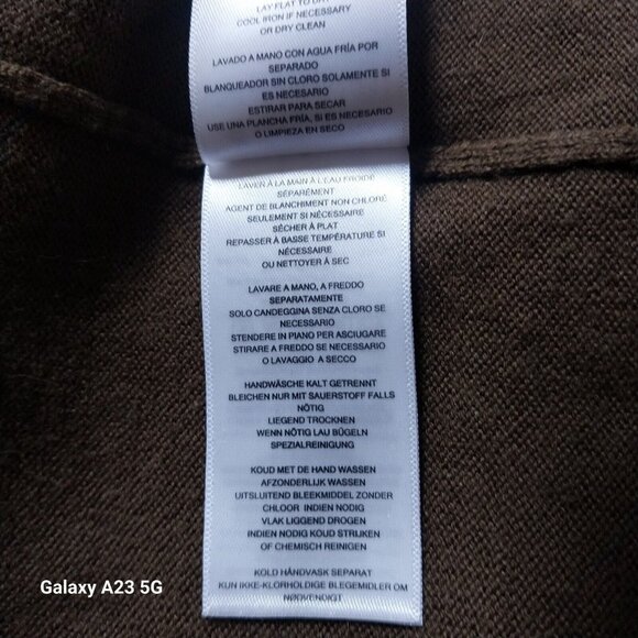 Michael Kors Womens Brown Fringe Sweater With Cowl Neck & Long Sleeves - Picture 11 of 13